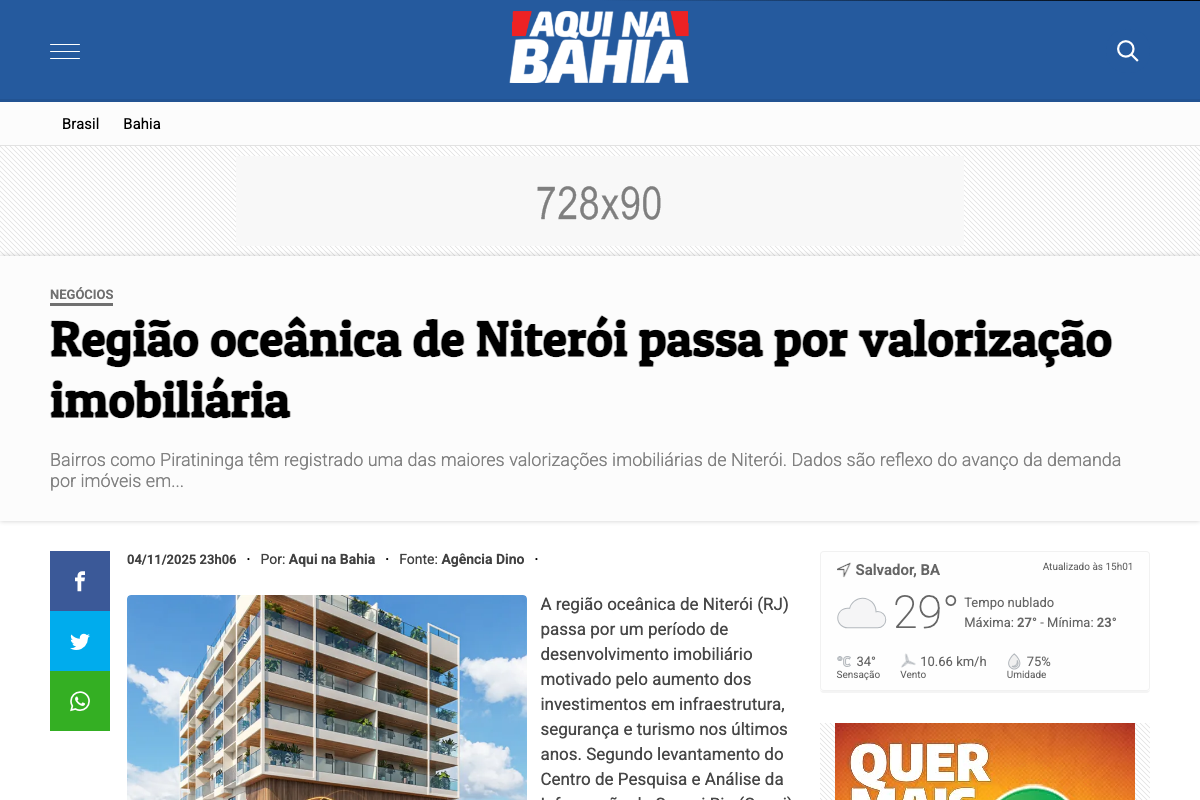 Notícia de Aqui na Bahia