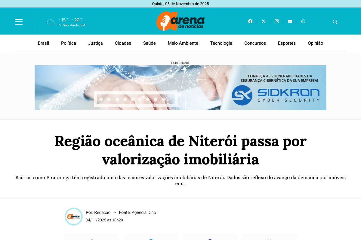 Notícia de Arena de Notícias