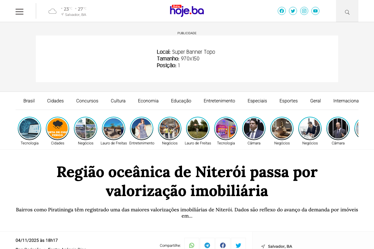 Notícia de bahiahoje.ba