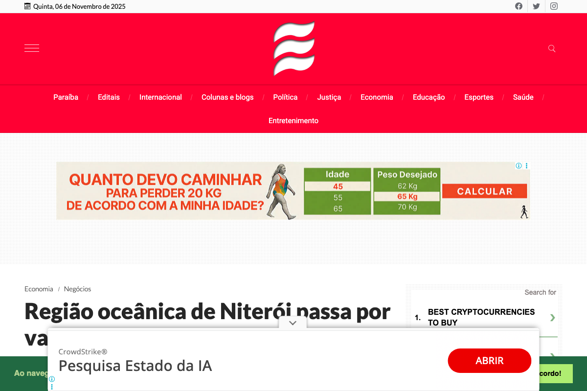 Notícia de Estadão da Paraíba