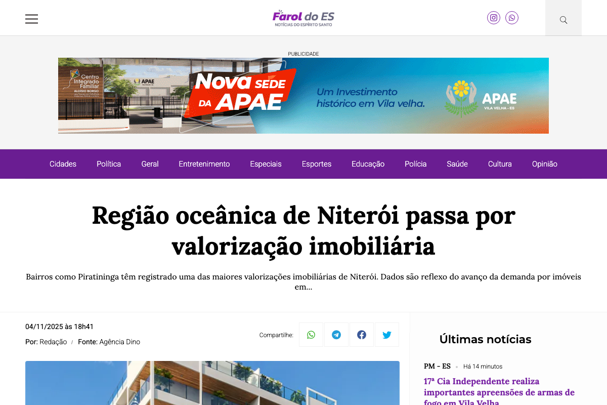 Notícia de Farol do ES - Portal de notícias