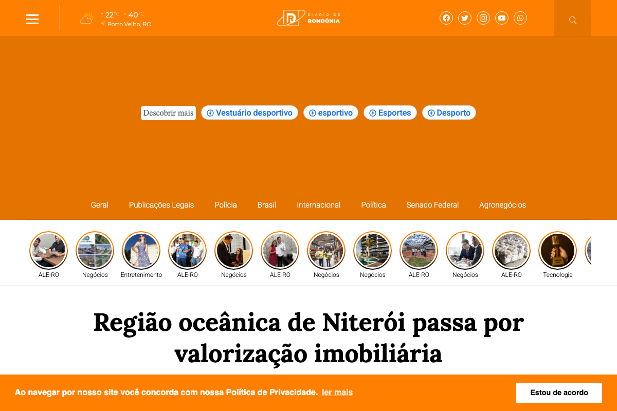 Notícia de Jornal Diário de Rondônia