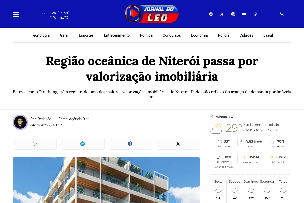 Notícia de Jornal do Léo