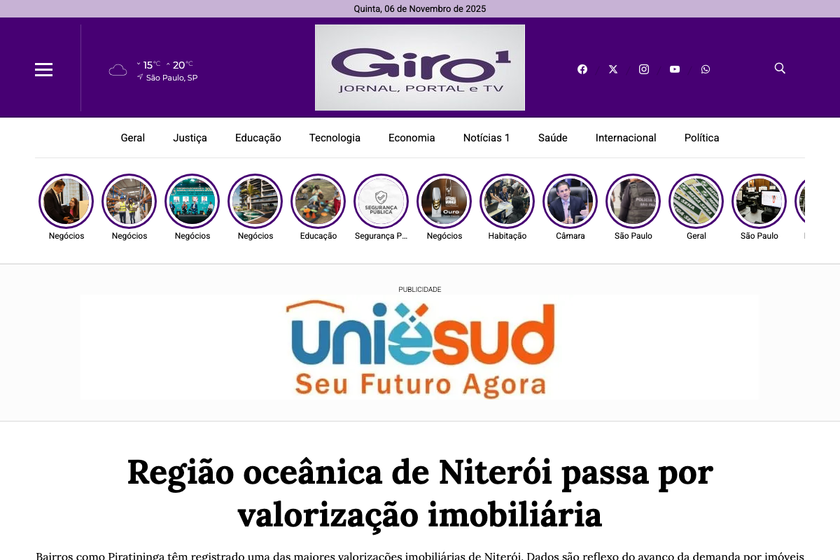 Notícia de Jornal Giro 1