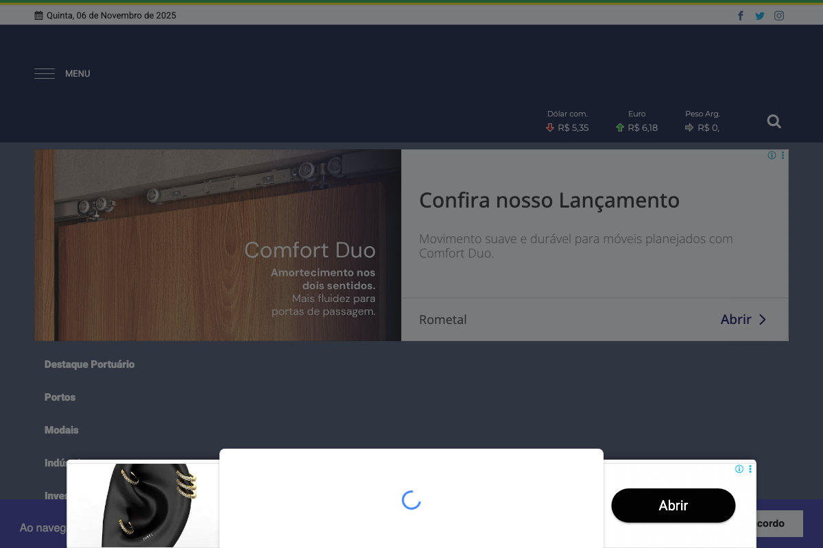 Notícia de Jornal Portuário