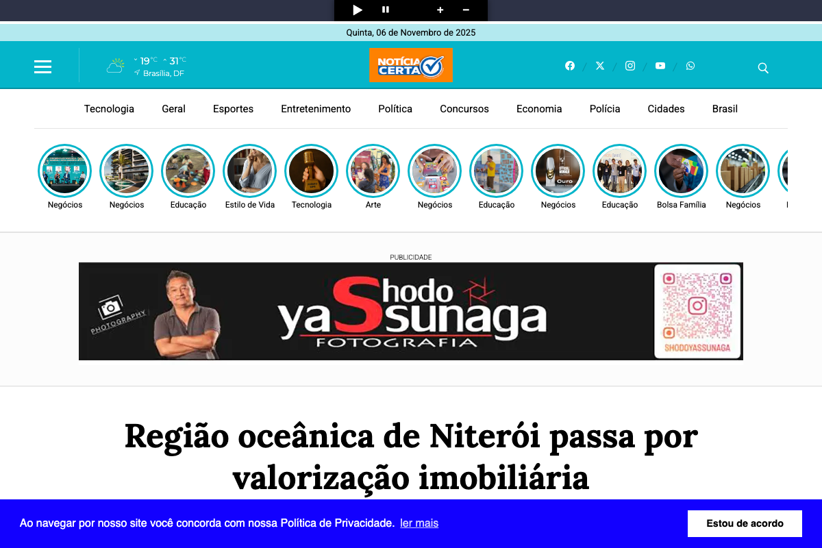 Notícia de NOTÍCIA CERTA BRAZLÂNDIA