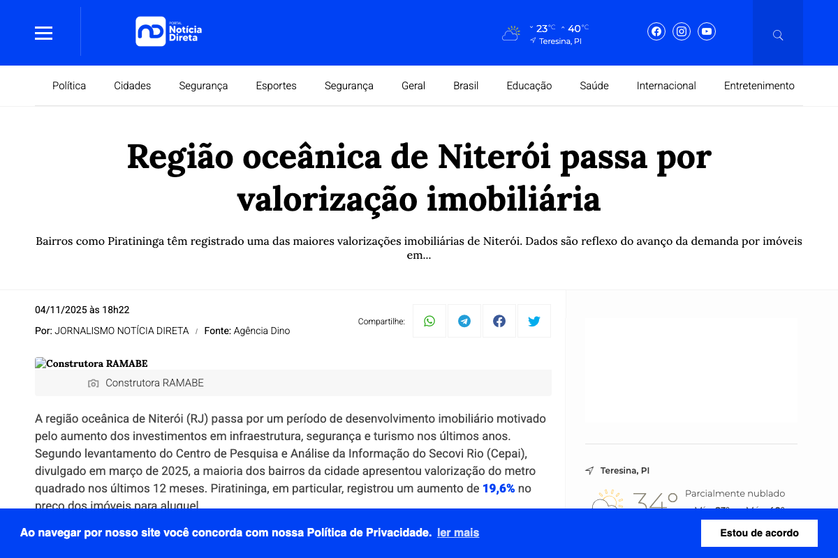 Notícia de Notícia Direta