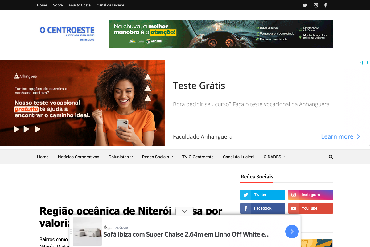 Notícia de O CENTROESTE