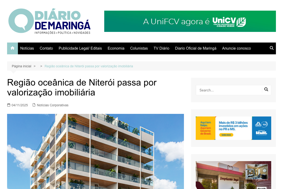 Notícia de O Diário de Maringá