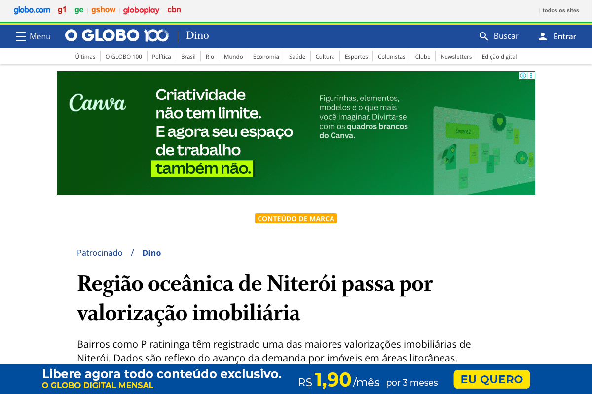 Notícia de O Globo