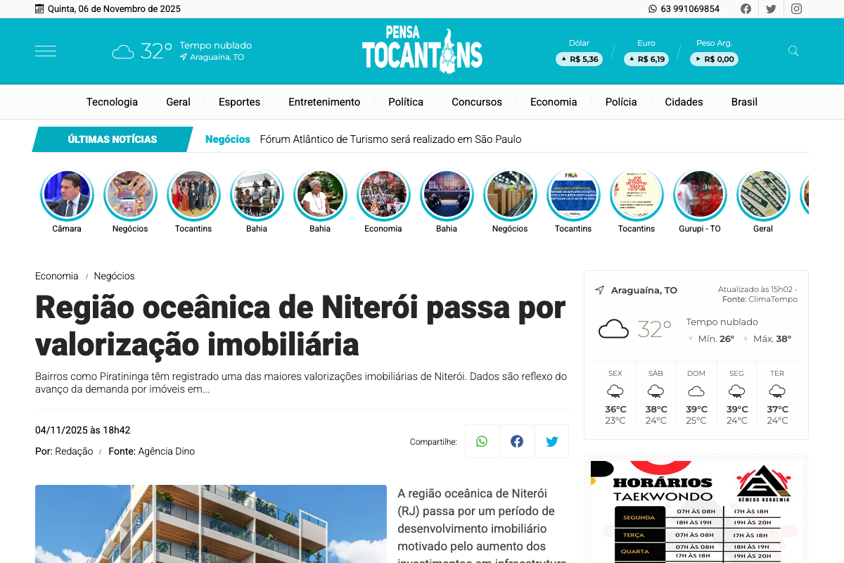 Notícia de Pensa Tocantins - Portal de notícias