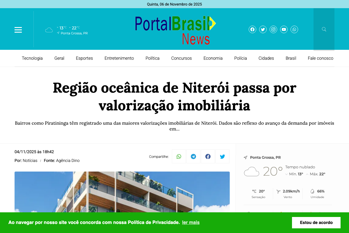 Notícia de Portal Brasil News