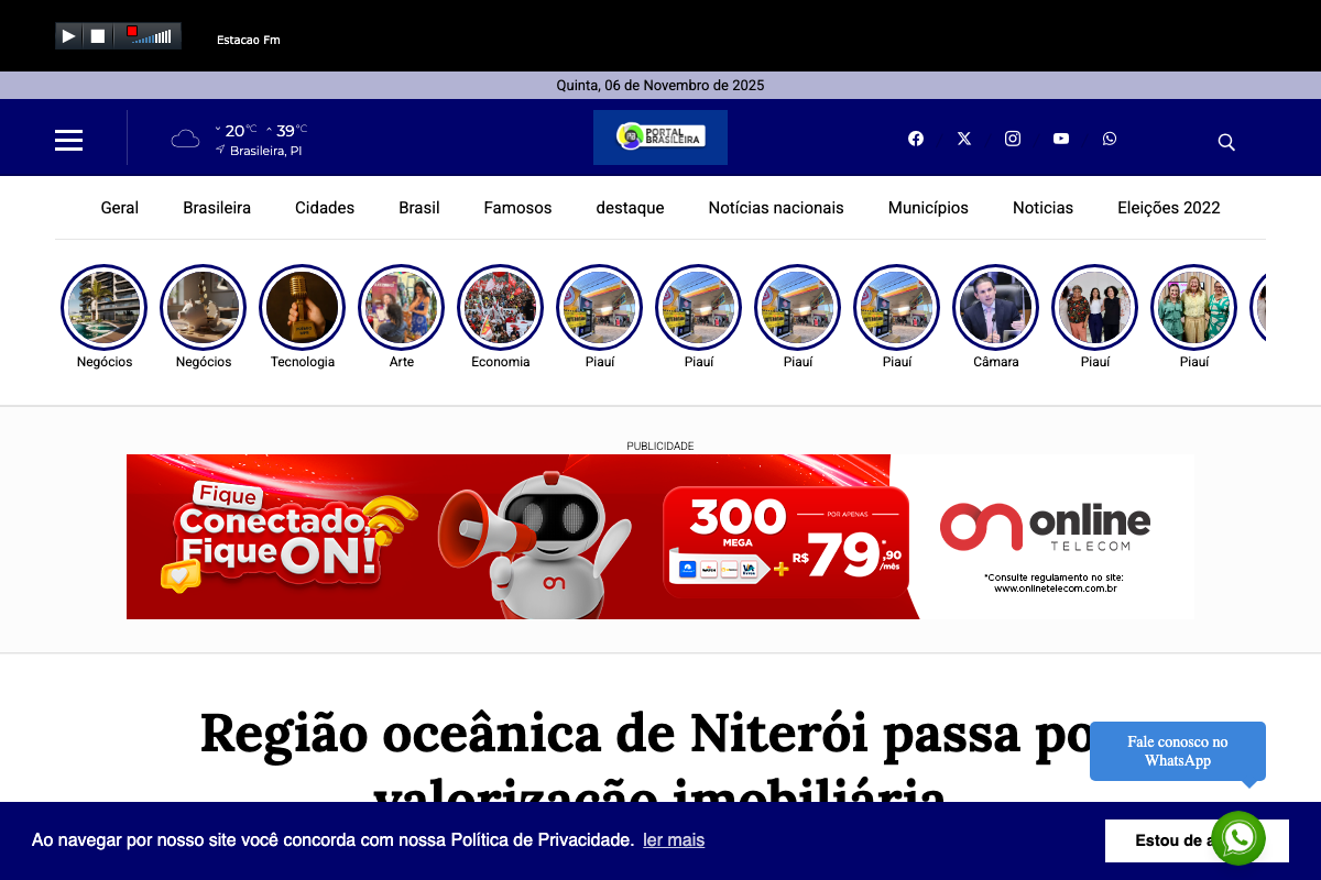 Notícia de Portal Brasileira