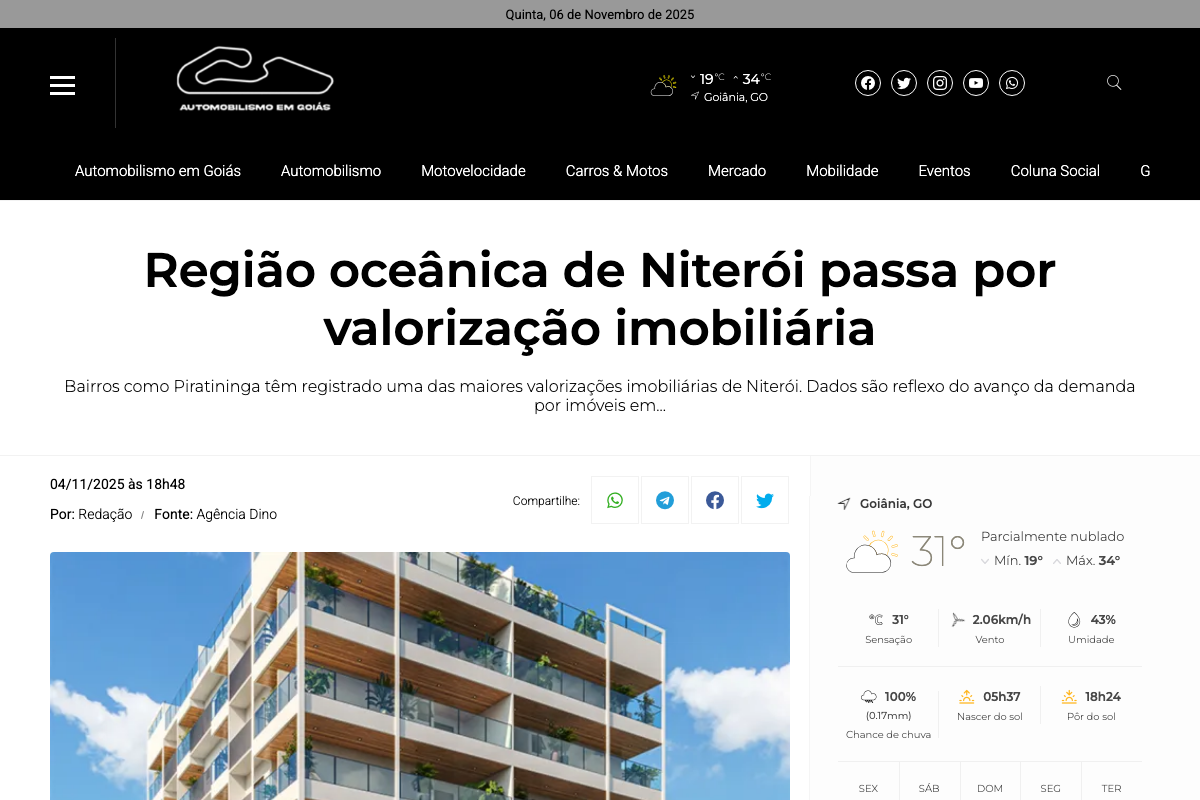 Notícia de Portal de notícias I Automobilismo em Goiás