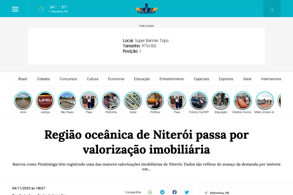 Notícia de Portal Edmilson Luiz