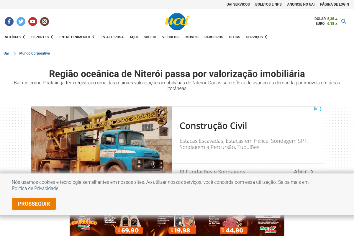 Notícia de Portal Uai