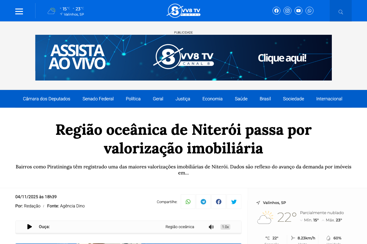 Notícia de Portal VV8