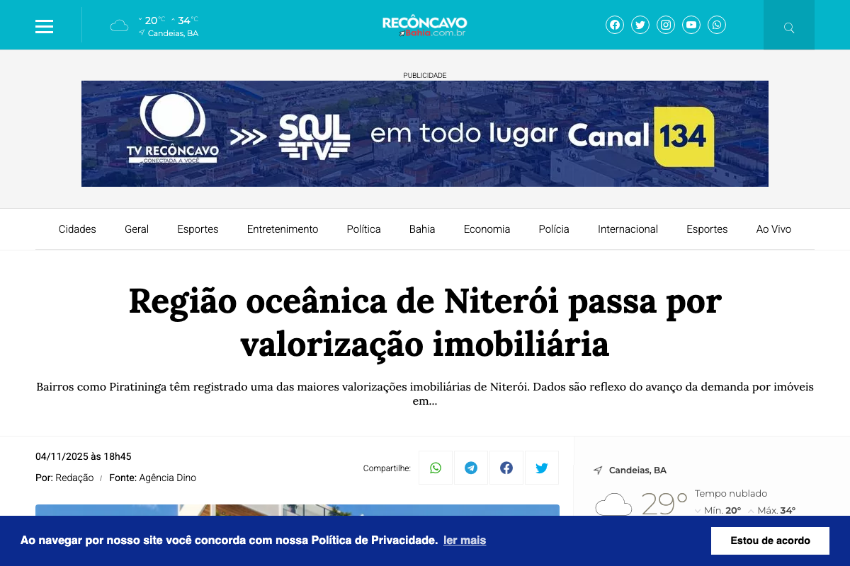 Notícia de RECONCAVO BAHIA