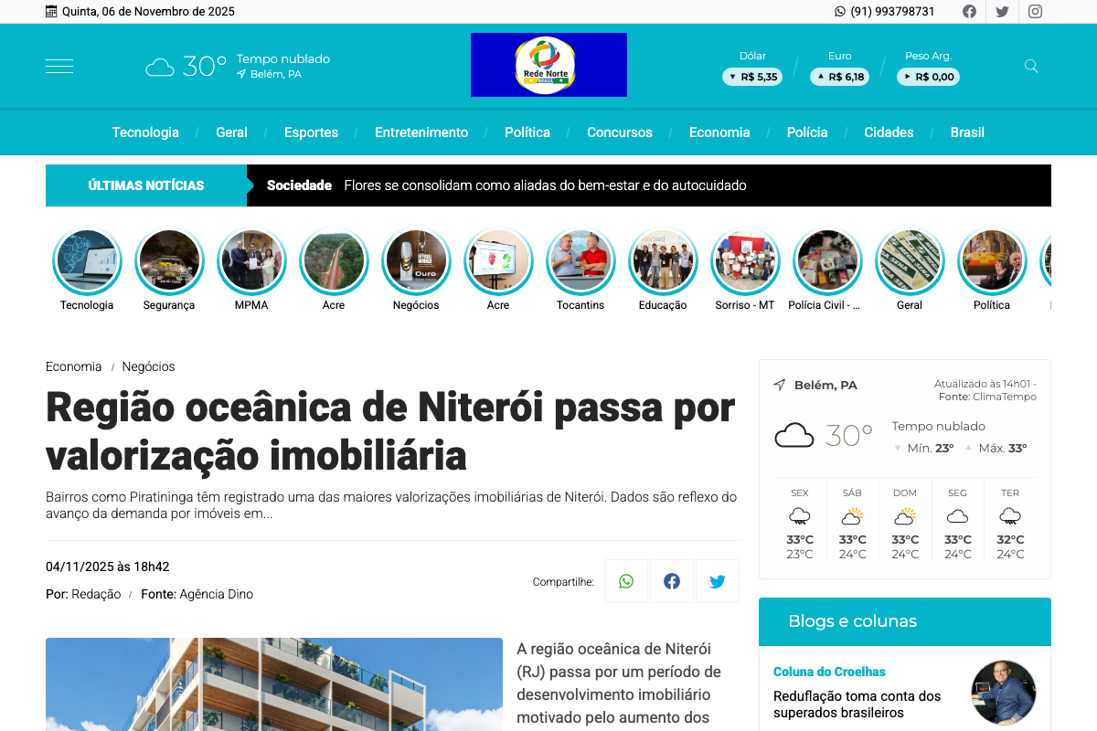 Notícia de Rede Norte Brasil