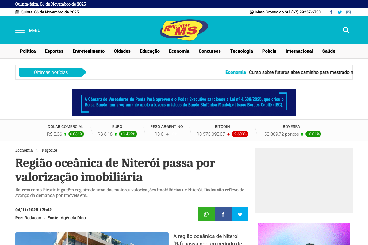 Notícia de Repórter MS