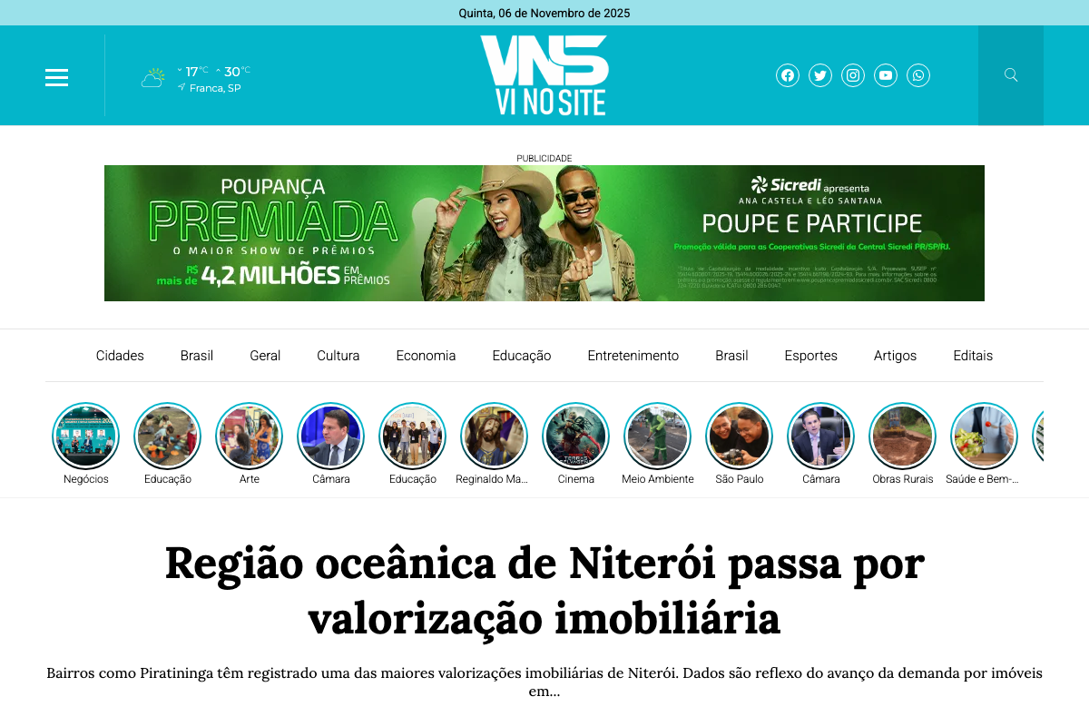 Notícia de VI NO SITE